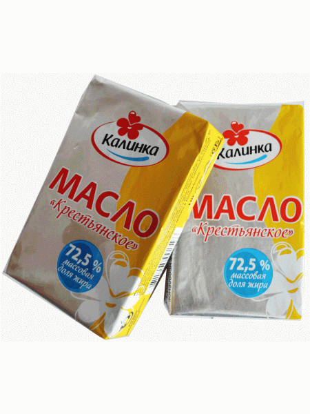 Масло слив. Крестьянское 72,5% 180г*60 КАЛИНКА